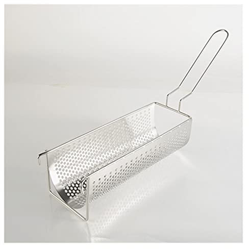 Cesta para Freír Grandes papas fritas Cesta comercial Freidora eléctrica Fry Cesta de acero inoxidable Fries Largas Fries Fry Fry Cesto para Restaurantes, Hoteles, Snack Bares Cestilllo Freidor