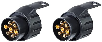 BEIJISTAR 2 Adaptador de Remolque de 7 Pines a 13 Pines, Adaptador Enchufe Remolque, 12V Conector Convertidor de Enchufe Adaptador Eléctrico Impermeable