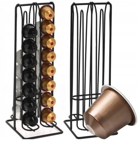 GEEZY Coffee Capsules Holder Kitchen Organizer for 32 Nespresso Pods Capsules Rack Organizer for Coffee Pads