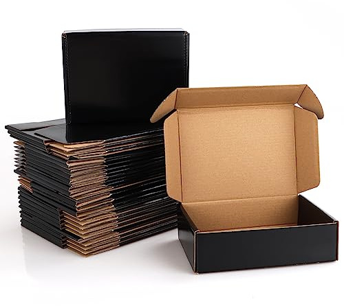 SENENQU Versandkartons aus schwarzem Karton, 17,8 x 12,7 x 5,1 cm, Versandkartons aus Wellpappe, für den Versand, kleine Paketkartons, Verpackungsbox für Geschäftskartons, Versand, Aufbewahrung, 30