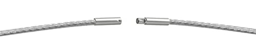 Edelstahl Collier Halsreif Versilbert ca. Ø 1 mm Bajonett Drehverschluß Halskette Hochwertiger Edelstahlreif (50)
