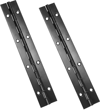 Qrity 2Pcs Stainless Steel Heavy Duty Continuous Hinge, 200mm (8 Inch), for Cabinets, Pianos, Boats