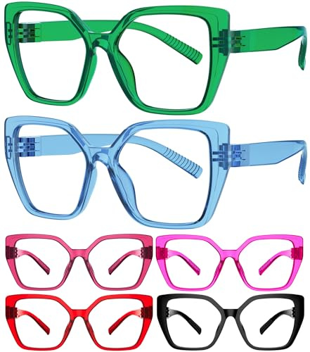 Eyekepper Metalllose schraubenlose Lesebrille Federscharniere Damen Übergroßes Katzenauge 6er Pack Lesehilfe +2,25 | Lesebrille für Damen, schraubenlose Federscharniere, modisch, metalllos, unzerbrechlich, kratzfest.