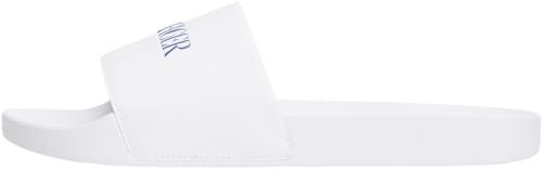 Tommy Hilfiger Men’s Print Tumble Slides with Logo, White (White), 12