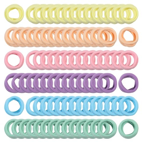 GLOBLELAND 600 Pieces 6 Colors Pastel Loom Loops Potholder Muti-Colored Weaving Loom Loops Potholder Loops Elastic Weaving Craft Loops for DIY Colorful Weaving Crafts for Adults DIY Crafts Supplies