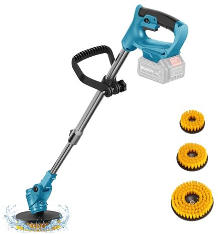 Elektrische Reinigungsbürste, Reinigungsbürste für Badezimmer mit verstellbarem Griff, 3 austauschbare Bohrköpfe, rotierende Bürste, Reinigung der Dusche für Badezimmer, Badewanne, Toilette, Küche