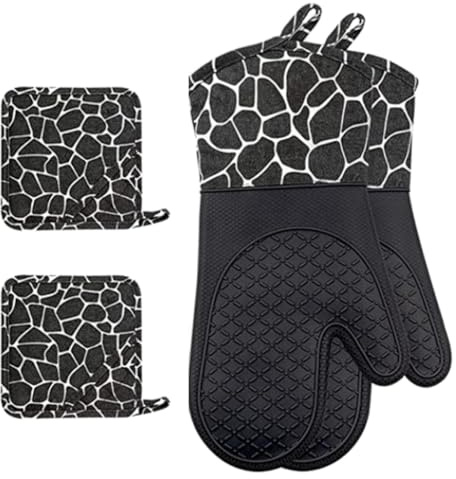 Multipurpose Silicone Kitchen Gloves Heat Resistant Oven Mitt Pot Holder Reusable Oven Gloves for Various Cooking Tasks