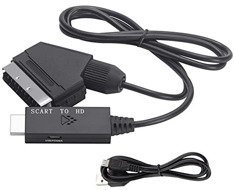 Joselin Adaptateur Audio VidéO TV Compatible PéRitel vers Cordon Convertisseur 1080P/720P pour Accessoires de Convertisseur HDTV Stb DVD