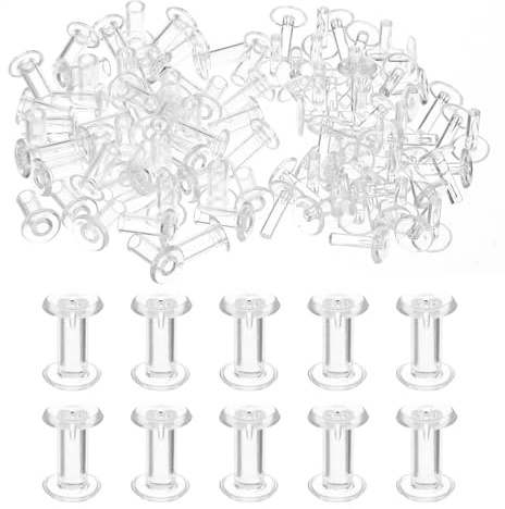 PATIKIL M5x12mm Kunststoff Bindungspfosten, 50 Sets Kunststoff Chicago Schrauben Bindungsschraube Nietpfosten Druckknopf für Leder Scrapbook Fotoalben, Transparent