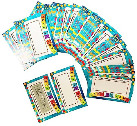 WEKADRIN Selbstgemacht Scratch Karten 200 Stück Rubbellose Mit Papierkarten Und Abziehfolie Für Selbstgemacht Grußkarten Spiele Und Belohnungen