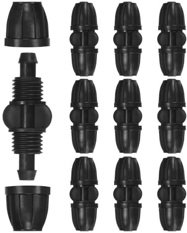 M METERXITY 10er-Pack Tropfbewässerung Schlauchverbinder, 3/8 Zoll Schlauchkupplung Kunststoff für Gewächshaus/Aquarium/Garten Bewässerungssystem, Tropfbewässerungsteile