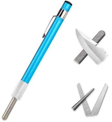 Pocket Sharpening Stone Pen,Portable Sharpening Pen,Multipurpose Retractable Diamond Stone Pen Stick for Pecision Sharpening Serrated Knife Sharpening Ideal for Kitchen Outdoor Use