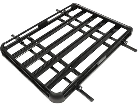 Dachgepäckträger 140×100×13 cm, Schwarz Dachkorb bis 150 kg, Fracht Relingträger, Auto Universal Gepäckkorb für SUV-Universalmodelle Geeignet