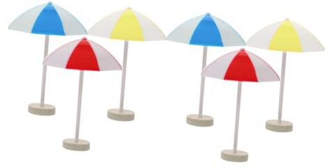 Gatuida 6pcs Mini Beach Sun Umbrella Doll House Miniature Micro Landscape Decor Diy Accessories for Beach Scene Layout Decors