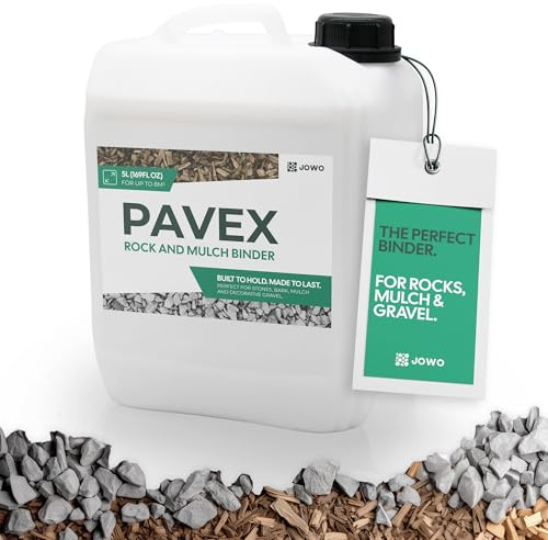 PAVEX - Liant de gravier de 5 l pour coller des pierres, du paillis et du gravier de toutes sortes. Collage de pierres pour allées de jardin ou terrasses – Dure jusqu'à 3 ans.