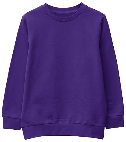 L S U Unisex SweatShirt Boys Girls Fleece Jumper Classic Crew Neck Long Sleeve School Uniform Sweater PURPLE 9-11