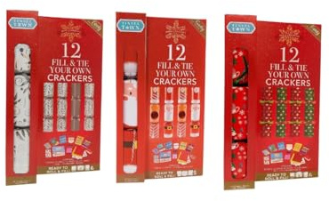 DIY Party Crackers Kit – Fill & Tie Your Own Christmas, Birthday, or Wedding Crackers – Recyclable, Customizable Party Favors for Adults & Kids – Decoration Crackers (1 pack - 3 boxes - 36 crackers)