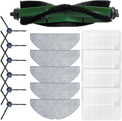 Zhanhai 1 cepillo principal, 5 paños de fregona, 6 cepillos laterales, 4 filtros para Conga 8490 para Ultimate Ultra Power Home Partes de repuesto