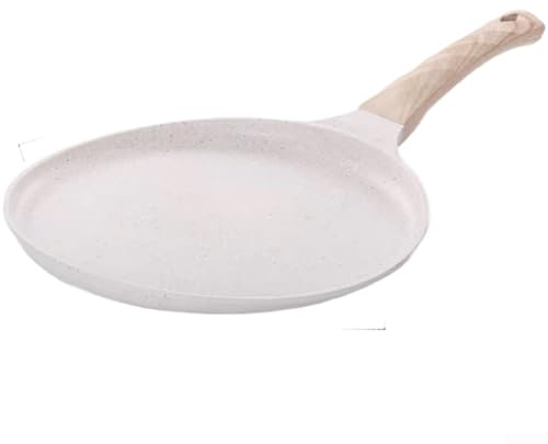 Linnkyfloa Maifan Padella antiaderente a induzione e stufe, in lega di alluminio, per uova, crepes bistecca, pentole per la colazione, 24 cm, nero (bianco 28 cm)