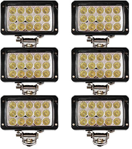 BRIGHTUM 6 X 45W LED Offroad Arbeitsscheinwerfer weiß 12V 24V Reflektor worklight Scheinwerfer Arbeitslicht SUV UTV ATV Arbeitslampe Traktor Bagger LKW KFZ (6 Stück)