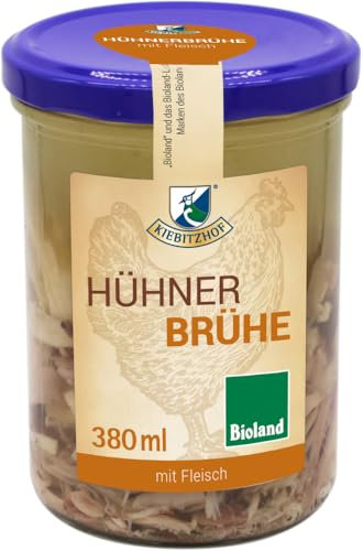 Kiebitzhof Bioland Hühnerbrühe mit Fleischeinlage (6 x 380 gr)