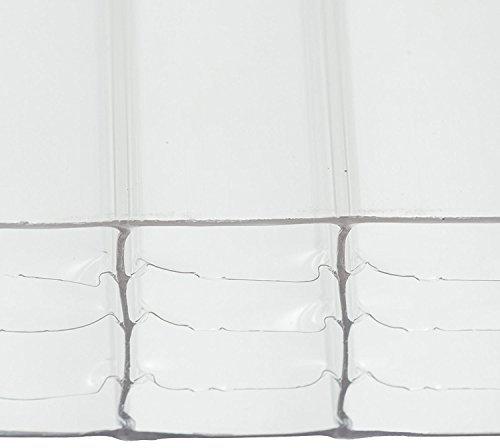 Clear, 1 x 3.5m (Width x Length) 25mm Multiwall Polycarbonate Sheets Poly Plastic Roof Panel for Lean-to Canopy Conservatory