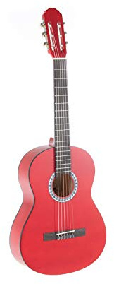 GEWA guitare de concert, guitare Basic, corps en tilleul, touche en bois de pakka, mécaniques chromées, 3/4 rouge