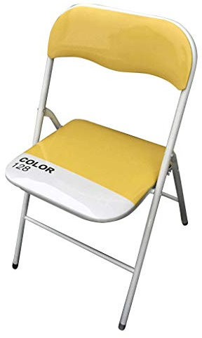 MilaniHome Sedia Pieghevole Slim Gialla per Interno Sala da Pranzo Salotto Cucina Ufficio