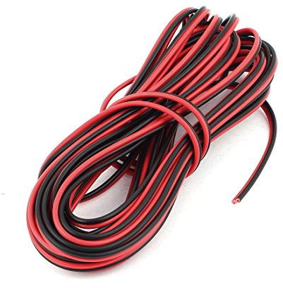 Aexit 20AWG Chargeurs Intérieur Extérieur PVC Isolation Électrique Câble Noir Rouge Chargeurs secteur 8 Mètres