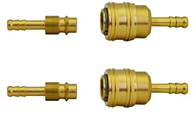 1/2/5/10 Stecker mit Druckluftkupplung Messing Schnellkupplung mit Schlauchtülle 6mm Ventilsteckdose (2)