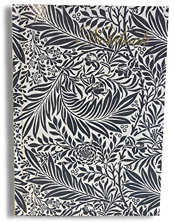 Maturi A5 Hardback Notebook, William Morris Larkspur Design with Gold Foil Detailing and Gloss Finish