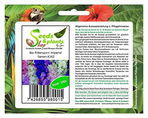 Stk - 100x Bio Rittersporn Imperial Delphinium Consolida Garten Pflanzen - Samen K162 - Seeds & Plants Shop by Ipsa