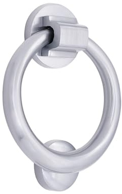 Infinity Decor Türklopfer in Ringform, 12,7 cm, massives Messing, für die Haustür, Möbelklopfer (satiniertes Chrom)