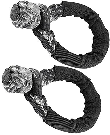 Soft Rope Schäkel, schwarz, synthetisches weiches Schäkelseil, Set mit zwei 1,27 x 55,9 cm