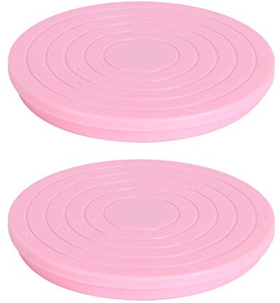 mumisuto 2 Piezas Plato Giratorio para Tartas Redondo, 14cm Base Giratoria de 360°, Soporte para Tartas Antideslizante, Cojinete de Acero Al Carbono, para Tartas y Repostería
