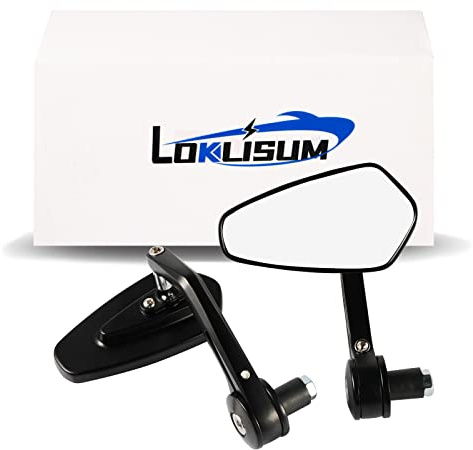 LOKLISUM Motorrad Lenkerenden Spiegel, Blaue Blendschutzgläser Lenkerendenspiegel Motorrad Rückspiegel kompatibel mit Quad Roller ATV Moped Z1000 Z750 MT03 FZ6 SV650 SV1000 CB1000R Monster
