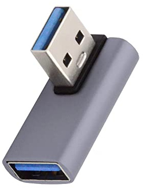 NFHK 10 Gbit/s USB 3.0 Stecker auf Buchse, Verlängerungskabel, Daten-Video-Adapter, flaches Profil, 90 Grad, links gewinkelt