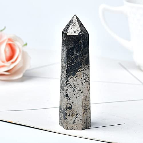 ARKERO Ematite Naturale Cristallo Punto Pietra Obelisco Pirite Quarzo Bacchetta Bellissimo Ornamento per La Decorazione Domestica Pietra Energetica Piramide,Ematite Naturale,70,80mm