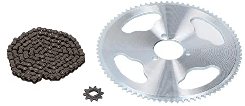 Keenso Kit Catena e Pignone 80 Denti 25 Fori 34 Mm Pignone 3 Fori Pignone Catena 10 Denti Foro H Catena 146 Maglie