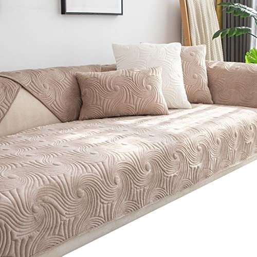Samt Sofabezug/Sofabezüge 1 2 3 4 Sitzer Couchbezug L Form Ecksofa Sofa/Couch überwurfdecke, Samt Couch Überwürfe Sofahusse Sofaüberwürfe Rutschfest Sofa Abdeckung ( Color : #32 , Size : 90x210cm/1PC