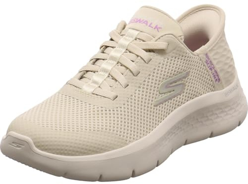 Skechers Femme Go Walk Flex Grand Entry Slip-In ENTRAINEUSE, Off White Textile/Trim, 38.5 EU Large