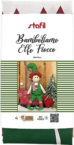 stafil Puppen Nähset Elf Schneeflocke Puppe 70x100 cm Baumwolle Einseitig Bedruckt Weiß Rückseite Made in EU Ökotex 100 Winter Waschbar 30°C