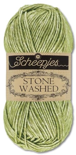Frida's Wollhaus Scheepjes 50 g Stone Washed Stricken Häkeln seidenweich Wolle Garn 36 Farben (806 | Canada Jade)