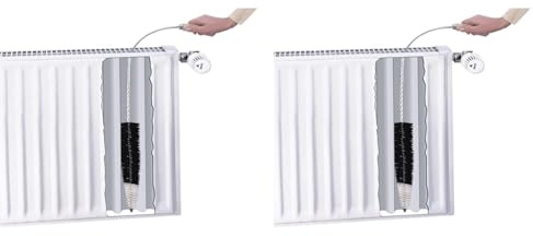Maximex Flachheizkörper-Bürste - flexibel, Kunststoff, 5.5 x 120 x 5.5 cm, Schwarz, 7117001500, Türkis, 120 x 5.5 x 5.5 cm (Packung mit 2)