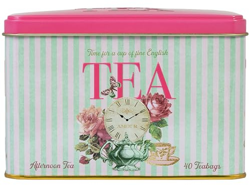 New English Teas Retro Time for Tea Vintage Tin with 40 English Afternoon Teabags