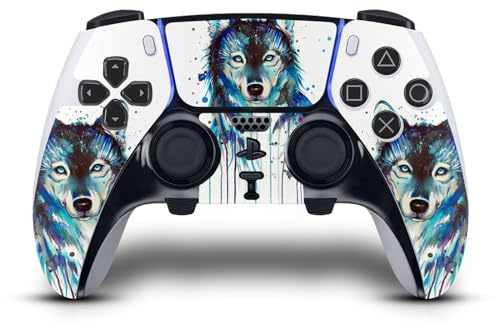 Head Case Designs Officially Licensed Pixie Cold Ice Wolf Art Mix Vinyl Sticker Gaming Skin Decal Cover Compatible With Sony PlayStation 5 PS5 DualSense Edge Controller