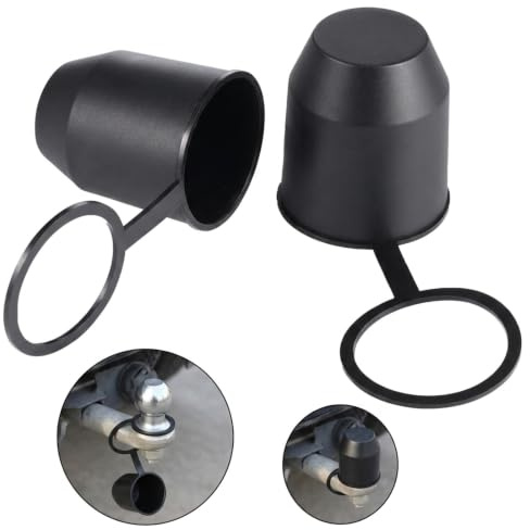 ANBOO 2 Stück Abdeckung Anhängerkupplung,Anhängerkupplung Kappe,Anhängerkupplung Abdeckung,Anhängerkupplung Staubdicht Und Wasserdicht,Kugelkopf Abdeckung,Für Auto,Wohnmobil,Anhänger(Schwarz)