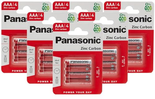 PANASONIC Confezione da 6 blister da 4 batterie di zinco-carbonio AAA R03-1,5 V