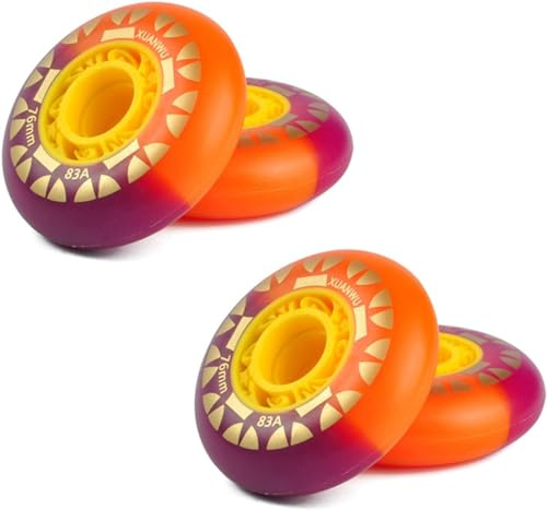 Rotelle per pattini in linea,Inline Skate Ruote, Ruote for pattini in linea Ruota di ricambio for pattini in linea Ruota in PU(Red,72mm)