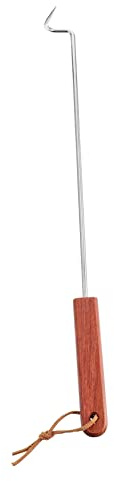 MOLUCKFU 1Pc Forchetta per Carne Accessori per La Cucina All'Aperto Grill Flipper Barbecue Tornitore di Carne Gancio Barbecue Turner Grigliate Flipper Manico in Legno Cibo Flipper Carne
